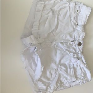 White ripped jean YMI shorts.